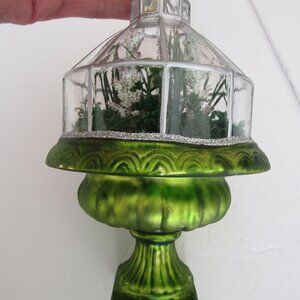 Vintage Terrarium Christmas Ornament, very unique,  matal hang tag,